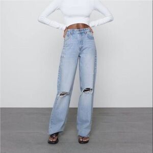 Zara high waisted wide leg jean